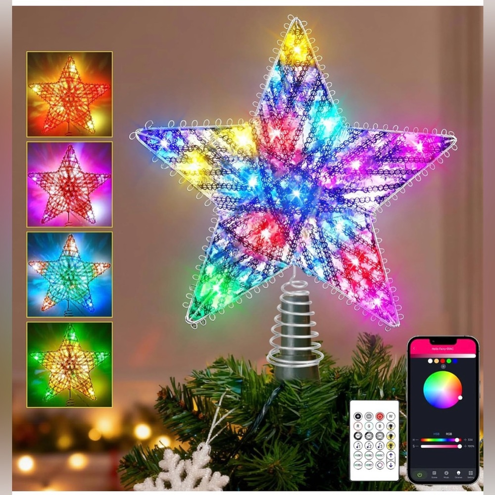 Christmas star for home with USB plug and remote control